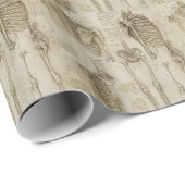 Da Vincis menschliche Skeleton Anatomie-Skizzen Geschenkpapier (Rolleneckpunkt)