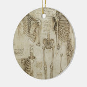 Da Vincis menschliche Skeleton Anatomie-Skizzen Keramik Ornament (Links)