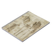 Da Vincis menschliche Skeleton Anatomie-Skizzen Notizblock (Linke Seite)