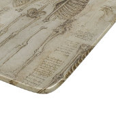 Da Vincis menschliche Skeleton Anatomie-Skizzen Schneidebrett (Ecke)