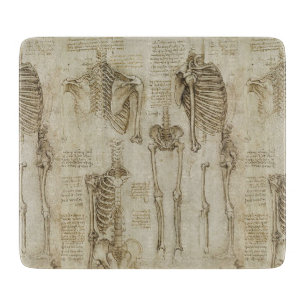 Da Vincis menschliche Skeleton Anatomie-Skizzen Schneidebrett