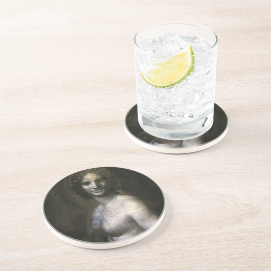 da Vincis Mona Lisa Sandstein Untersetzer (Seite)