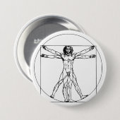 Da Vinci's Vitruvian Man Button (Vorne & Hinten)