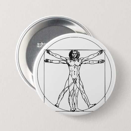 Da Vinci's Vitruvian Man Button (Vorne & Hinten)