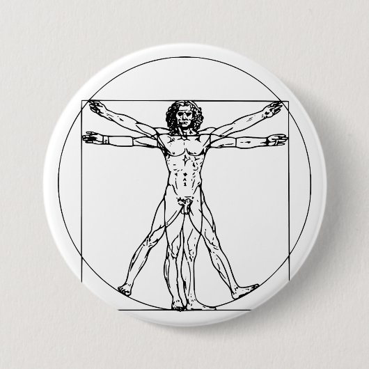 Da Vinci's Vitruvian Man Button (Vorderseite)