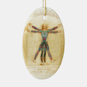 Da Vincis Vitruvian Mann mit Tätowierungen Keramikornament (Rechts)