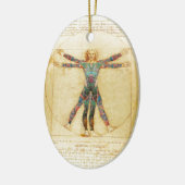 Da Vincis Vitruvian Mann mit Tätowierungen Keramikornament (Links)
