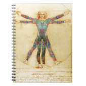 Da Vincis Vitruvian Mann mit Tätowierungen Notizblock (Vorderseite)