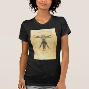 Da Vincis Vitruvian Mann mit Tätowierungen T-Shirt