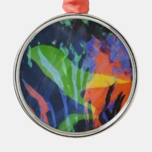 "DA-Vogel-" Verzierung - Spaß-Kunst durch Silbernes Ornament