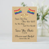 Da wir können: Lesben Hochzeit speichern Sie die D Save The Date (Stehend Vorderseite)