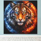 Daagwear – Duality Tiger | Fire & Ice Spirit Leinwanddruck (Insitu (Holzboden))