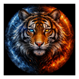 Daagwear – Duality Tiger | Fire & Ice Spirit Poster