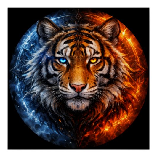Daagwear – Duality Tiger | Fire & Ice Spirit Poster (Vorderseite)
