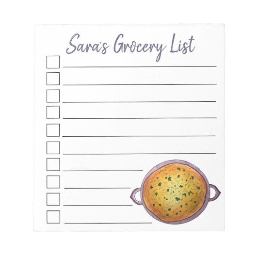 Daal Vegetarian Indian Red Lentil GrocerList Notizblock (Vorderseite)