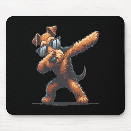 Dab Airedale Terrier Dancing Dabbing Dog Mousepad (Vorne)