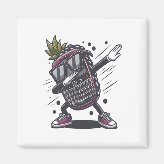 Dab BlackBerry Dancing Dabbing BlackBerry Frucht Magnet (Vorne)