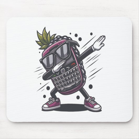 Dab BlackBerry Dancing Dabbing BlackBerry Frucht Mousepad (Vorne)