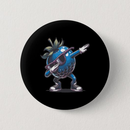 Dab Blueberry Dancing Dabbing Blueberry Frucht Button (Vorderseite)