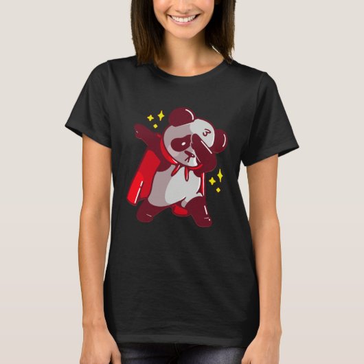 Dab Dabbing Move Panda Bear with Cape Dance Dabbin T-Shirt (Vorderseite)