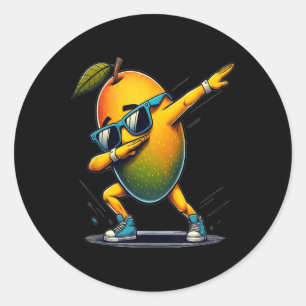 Dab Dance Mango Funny Dancing Dabbing Obst Runder Aufkleber