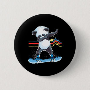 Dab Dance Panda Snowboarden Skifahren Dabbing Pand Button