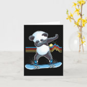 Dab Dance Panda Snowboarden Skifahren Dabbing Pand Karte (Gelbe Blume)