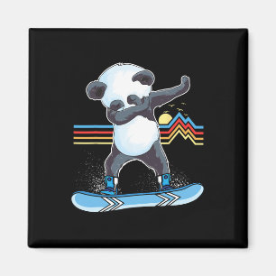 Dab Dance Panda Snowboarden Skifahren Dabbing Pand Magnet