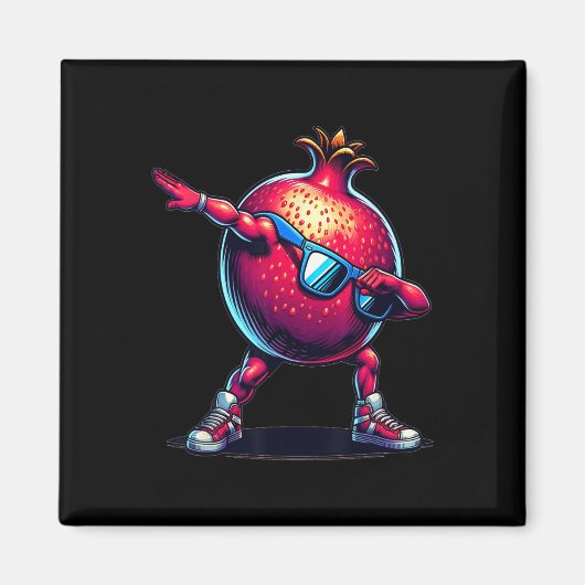 Dab Dance Pomegranate Funny Dancing Dabbing Obst Magnet (Vorne)