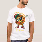Dab Dancing Pizza Design T-Shirt (Vorderseite)