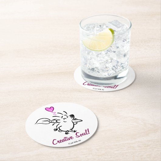 DAB der KÜNSTLER-IGEL Runder Pappuntersetzer (Vor Ort)