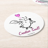 DAB der KÜNSTLER-IGEL Runder Pappuntersetzer (Angewinkelt)