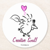 DAB der KÜNSTLER-IGEL Runder Pappuntersetzer (Vorderseite)