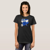 Dab French Bulldog El Salvador Soccer Fans Jersey T-Shirt (Vorne ganz)