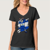 Dab French Bulldog El Salvador Soccer Fans Jersey T-Shirt (Vorderseite)