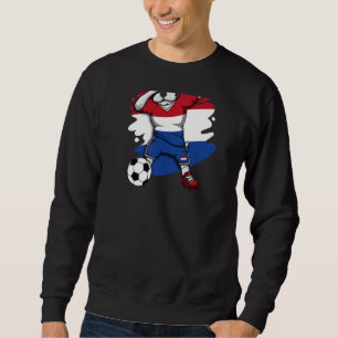 Dab French Bulldog Netherlands Soccer Fans Jersey Sweatshirt