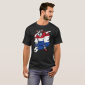 Dab French Bulldog Netherlands Soccer Fans Jersey T-Shirt (Vorne ganz)