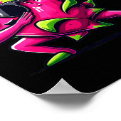 Dab Fruit Dancing Dabbing Dragon Fruit Meme Poster (Ecke)