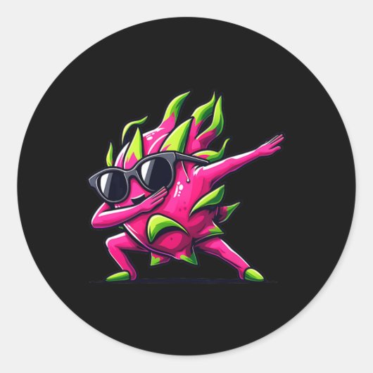 Dab Fruit Dancing Dabbing Dragon Fruit Meme Runder Aufkleber (Vorderseite)