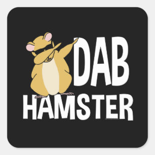 Dab Hamster Funny Niedlich Dabbing Animal Dance Quadratischer Aufkleber