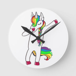 Dab licorne runde wanduhr