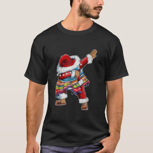 Dab Santa Claus mit mexikanischem Poncho dabbing T-Shirt (Vorderseite)