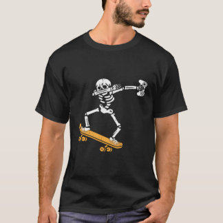 Dab Skeleton Skateboard Gamer Kostüm Funny Hallow T-Shirt
