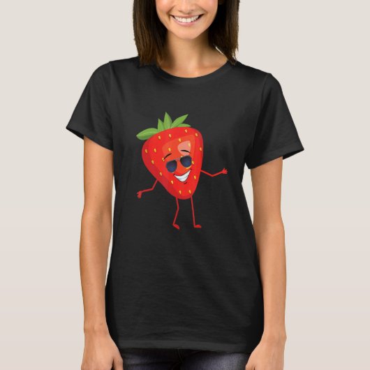 Dab Strawberry Dancing Dabbing Erdbeeren Früchte T-Shirt (Vorderseite)