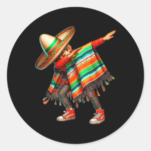 Dab-Tanz Dabbing Mexikanischer Poncho Cinco De May Runder Aufkleber