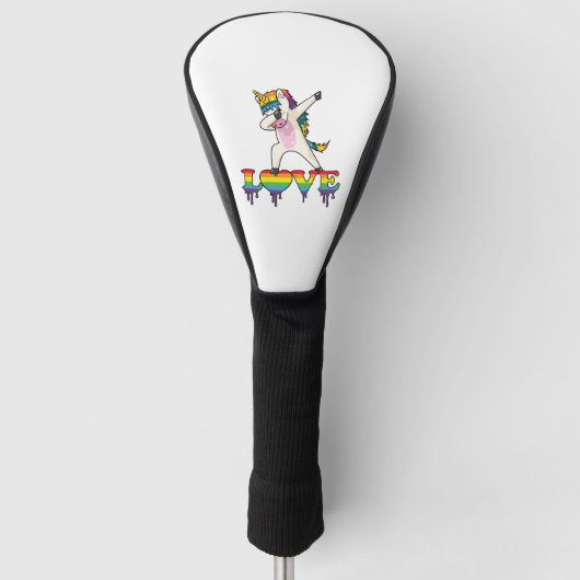 Dab Unicorn-dabbing Unicorn-Liebe Golf Headcover (Vorderseite)