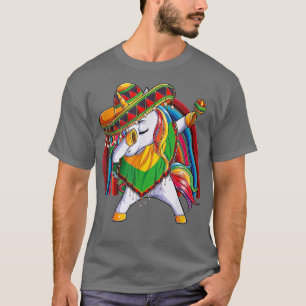 Dab Unicorn Poncho Sombrero Cinco De Mayo Kinder G T-Shirt