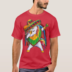 Dab Unicorn Poncho Sombrero Cinco De Mayo Kinder G T-Shirt