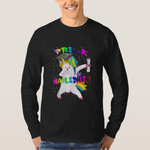 Dab Unicorn Pre-K Graduierungskappe nagelte es für T-Shirt