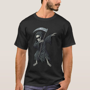 Dabbender Sensenmann - Lustiges Totenkopf-Motiv T-Shirt